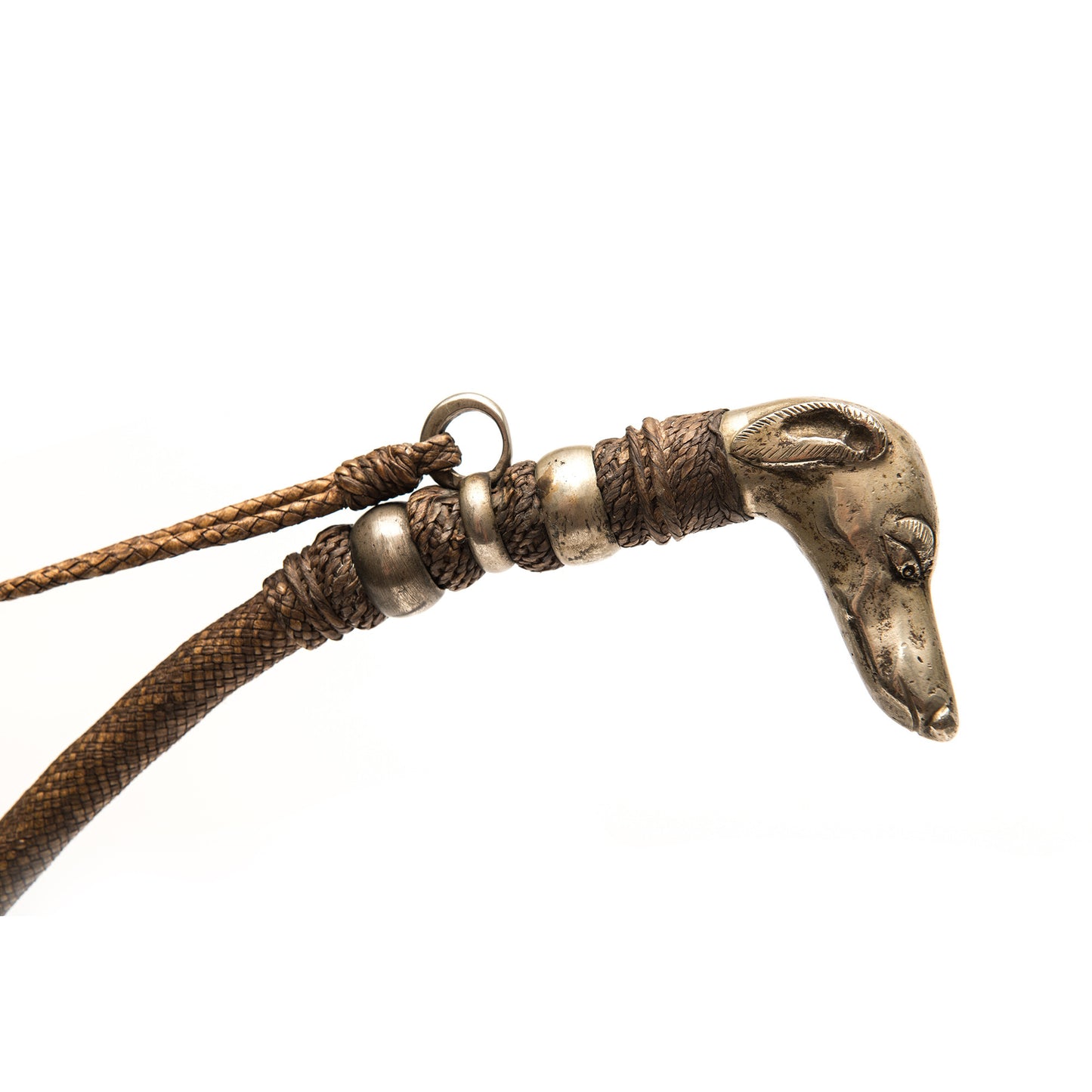 Whip, Metal Greyhound Dog Head Handle