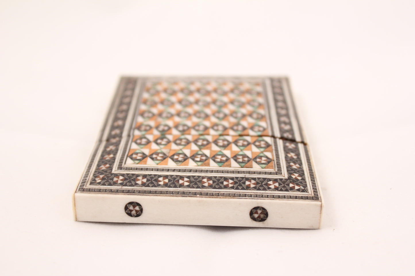 Antique Indian Sadeli Card Case holder with micro mosaic work